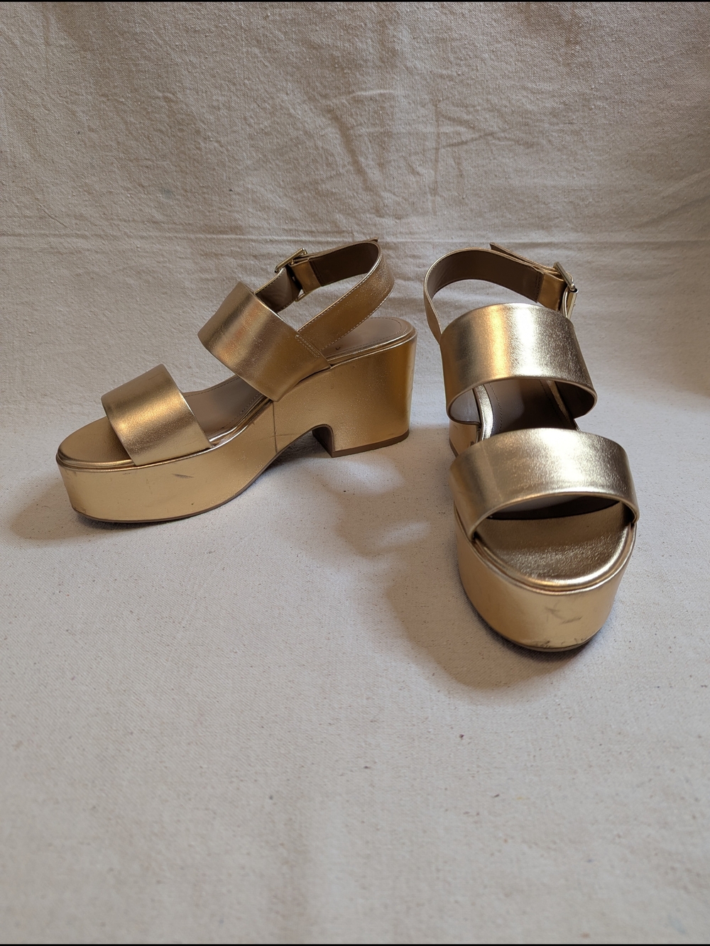 H&M Metallic Gold Platform Sandals